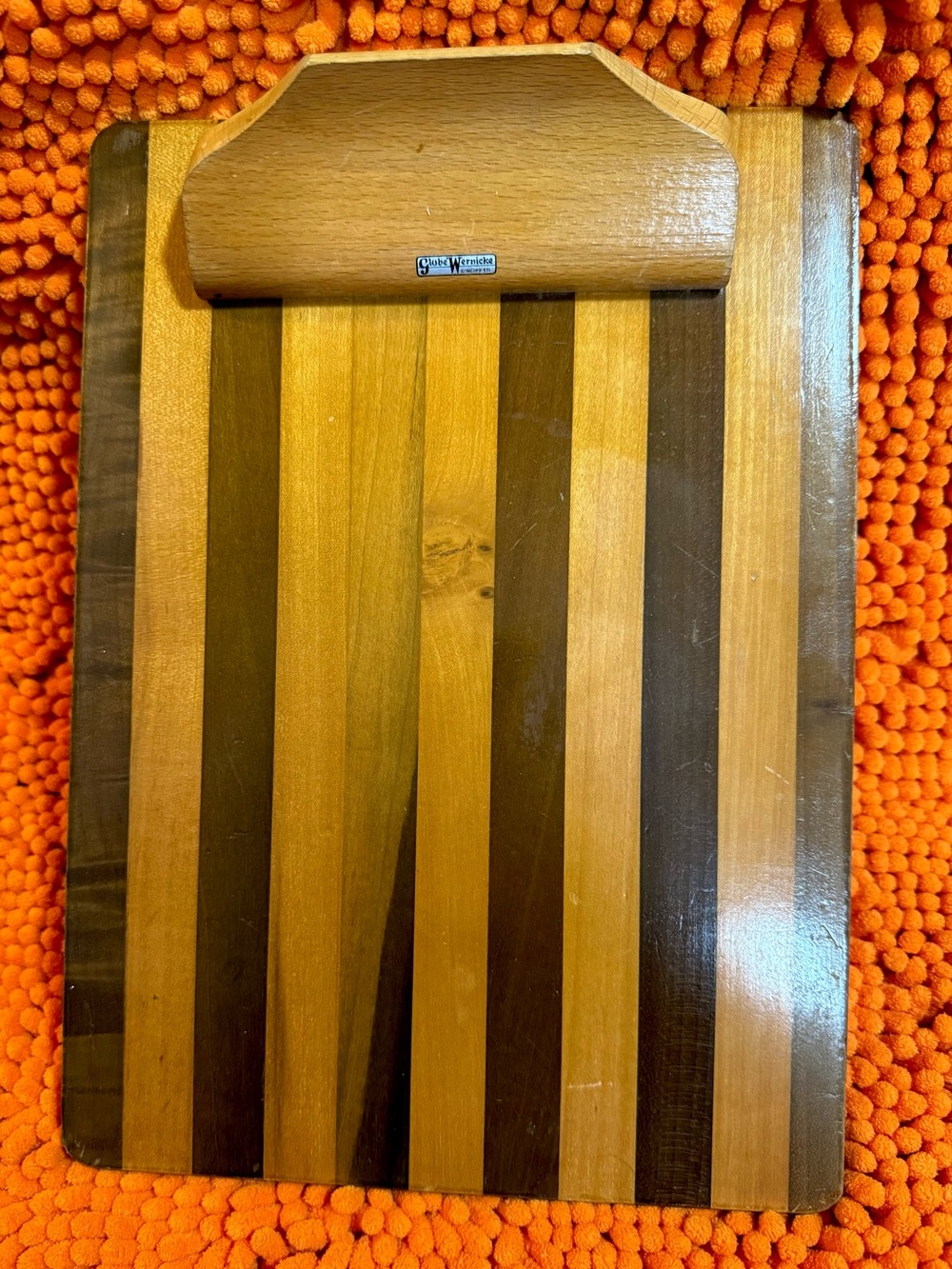 Antique Globe Wernicke Wood Clipboard